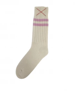 Mell-o STRIPED SOCKS | Cream/Light Pink