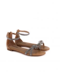Lola Cruz SANDAL KNOT / Camel Glitter