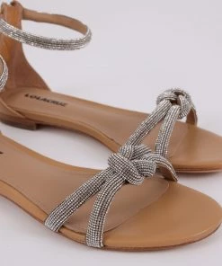 Lola Cruz SANDAL KNOT / Camel Glitter