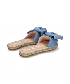Manebi New Arrivals FLAT SANDALS WITH BOW | Hamptons Placid Blue