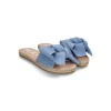 Manebi New Arrivals FLAT SANDALS WITH BOW | Hamptons Placid Blue