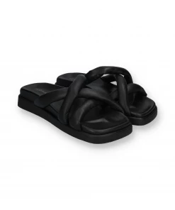 ALOHAS New Arrivals SLIP ON CROSS SANDALS | Black